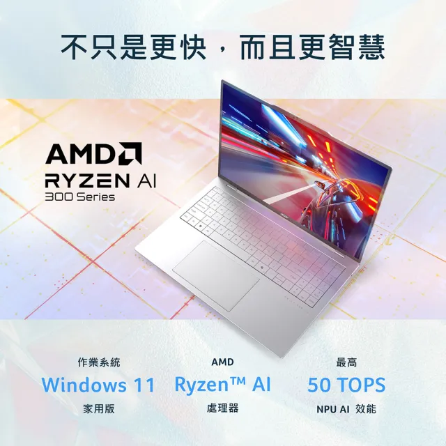 【Acer】羅技滑鼠組★16吋AMD 999g極致輕薄AI 筆電(Swift Air/SFA16-61M-R8U8/Ryzen AI 5 330/16G/512G)