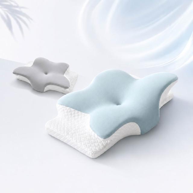 【MIT iLook】皇の夢枕-6D護頸除鼾釋壓好眠涼感蝶型記憶枕頭1入(2.0升級版)