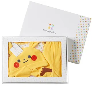 【日本犬印】monpok☆寶可夢寶寶 皮卡丘圍兜彌月禮盒組-3入