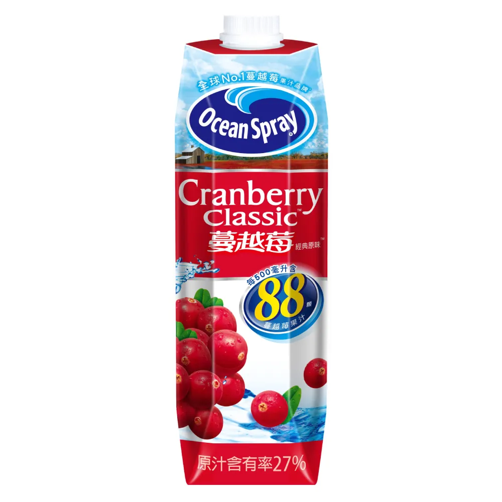 【優鮮沛】蔓越莓綜合果汁飲料1000mlx10入/箱(官方直營)