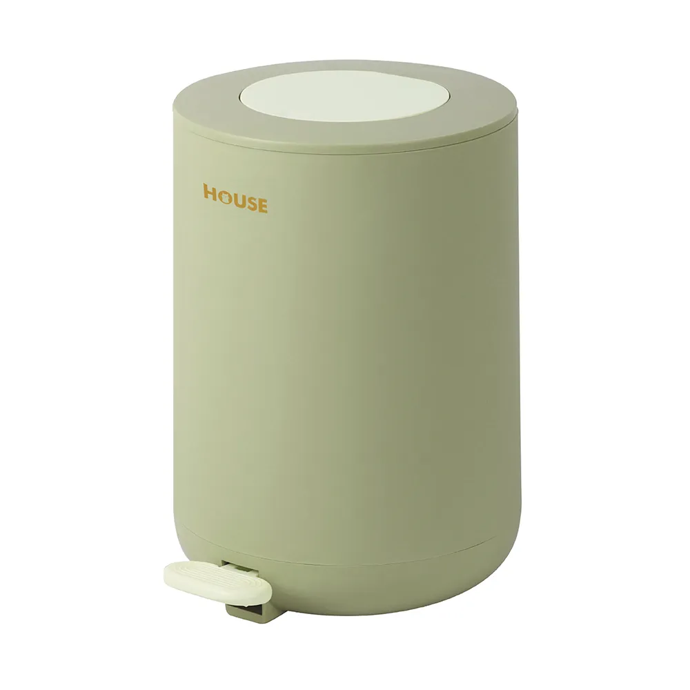 【HOUSE 好室喵】同心圓緩降踏式垃圾桶-附內桶-11L  2入 隨機色