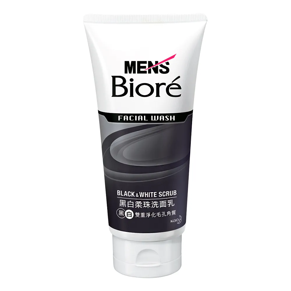【Biore 蜜妮】男性專用柔珠洗面乳 100g(黑白柔珠/深層柔珠)