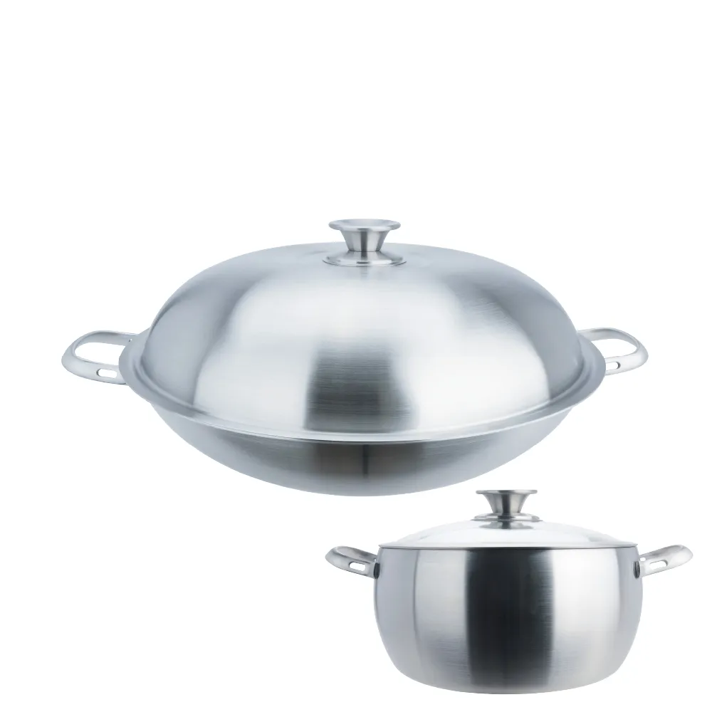 【CHEF 掌廚】316不鏽鋼 七層複合金雙鍋組(短耳炒鍋36cm+湯鍋20cm)