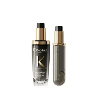 【KERASTASE 巴黎卡詩】黑鑽極萃逆時玫瑰香氛露75ml+填裝瓶75ml(新升級/護髮油)