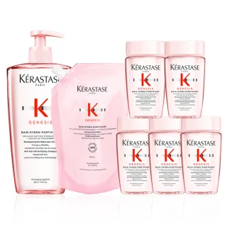 【KERASTASE 巴黎卡詩】粉漾芯生髮浴永續組(清爽型/一般型髮浴500ml+清爽型補充包500ml)