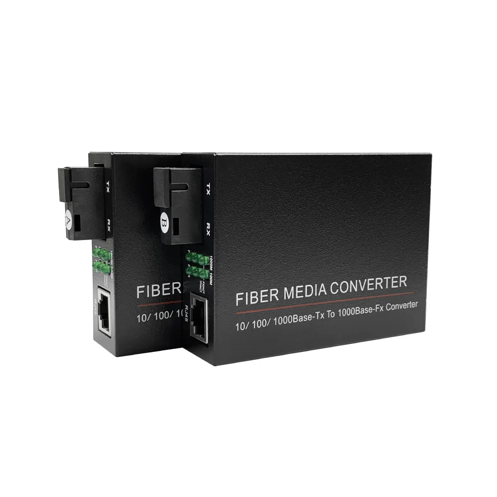 【監控博士】1000Mbps SC 光電轉換器 光纖收發器 單芯 雙芯 Media Converter(一對販售)