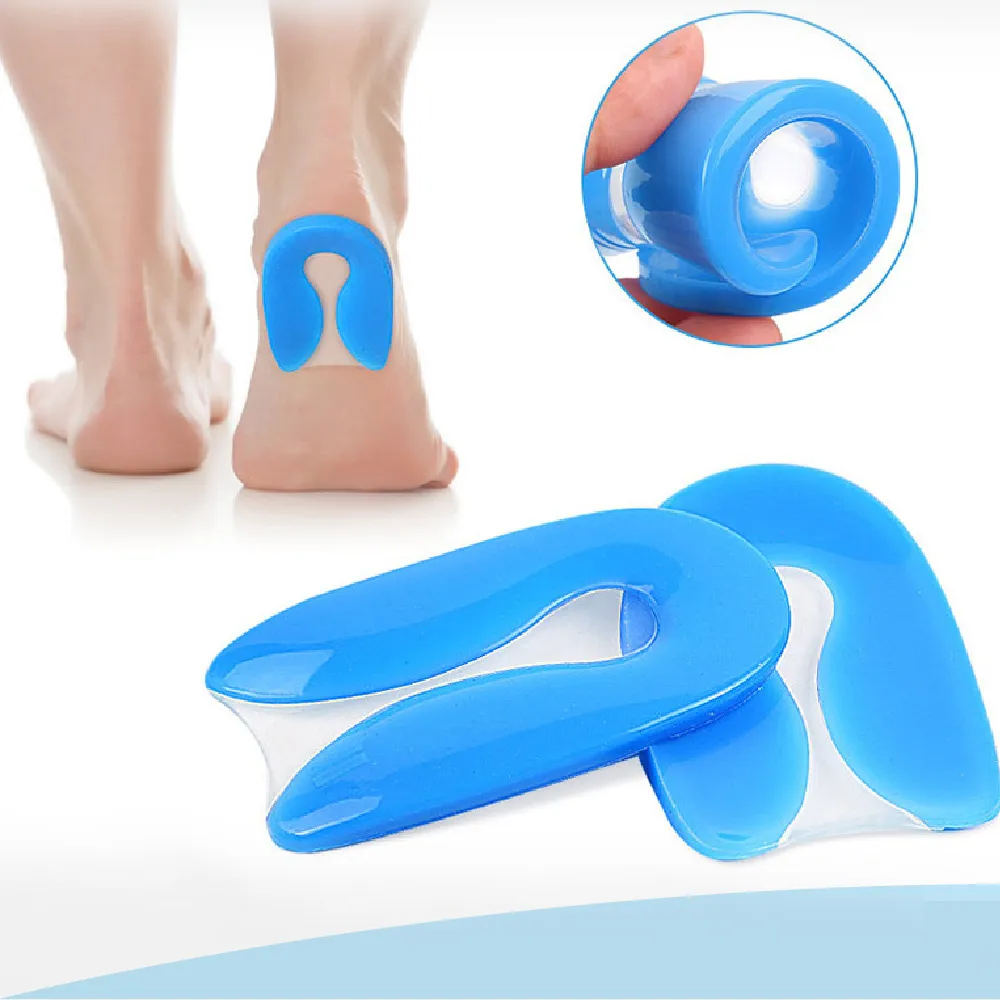 【足部緩解】U型人體工學矽膠足跟墊(減震 減壓 柔軟 舒緩 腳後跟墊 隱形鞋墊 半墊 增高墊 腳跟墊 半碼墊)