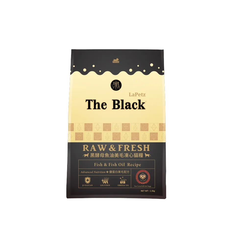 【LaPetz 樂倍】黑酵母魚油美毛凍心貓糧 1.5kg(貓飼料/無穀貓糧/挑嘴貓貓糧/免疫維持/皮毛保健/官方直營)