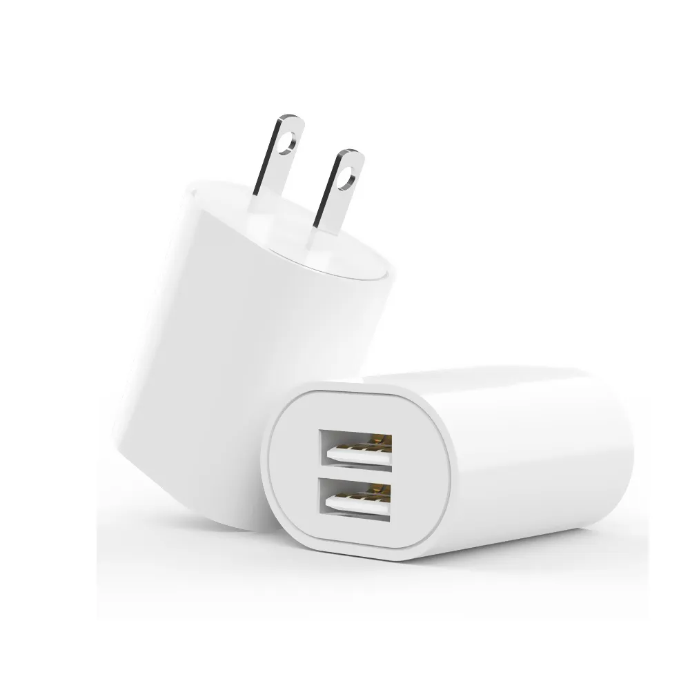 【輕巧有型】USB雙孔便捷2.4A充電器適配器(豆腐頭 適配器 集線器出國)