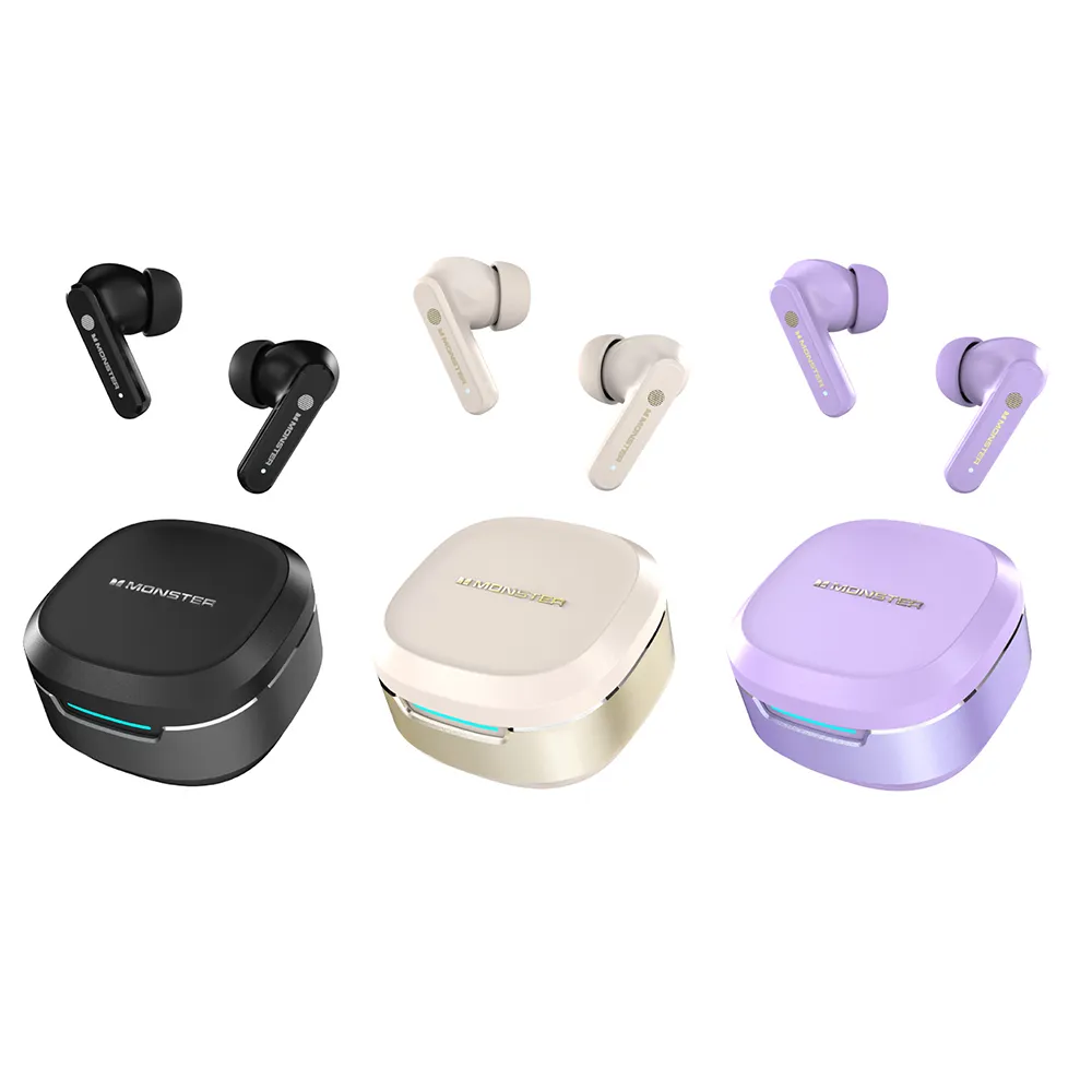 【MONSTER 魔聲】Hybrid六麥主動式降噪藍牙耳機MON-QM10(36小時播放、ANC主動降噪、快充設計)