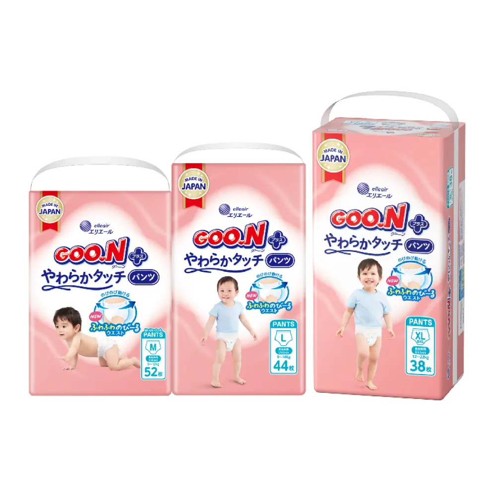 【GOO.N】日本大王境內版柔觸肌 褲型紙尿褲M-XL(跳跳褲)