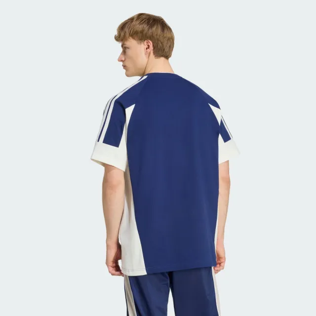 【adidas 愛迪達】LUX TIRO 短袖上衣(KX9963 男款寬鬆運動休閒T恤 藍色）