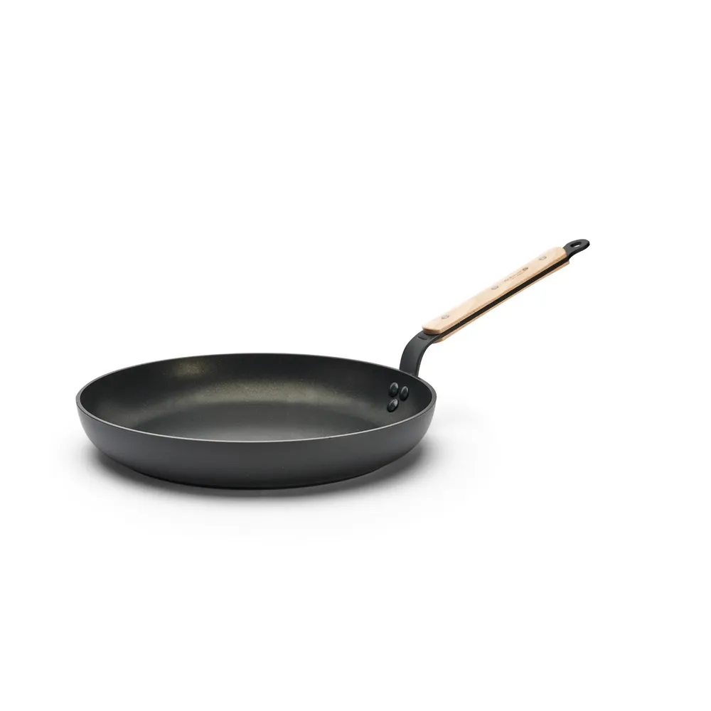 【de Buyer 畢耶】CHOC原木柄系列 平底不沾鍋32cm-適用IH爐