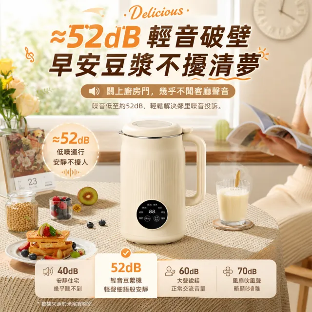 【Felsted 菲仕德】破壁機 免濾豆漿機 輔食料理機 乾豆直打 家用全自動 多功能豆漿機 大容量豆漿機
