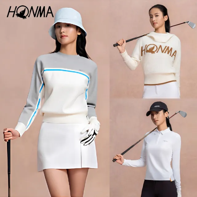 【HONMA 本間高爾夫】女款 長袖/保暖針織polo衫 25FW 日本高爾夫專業品牌(S-L多款多色任選)