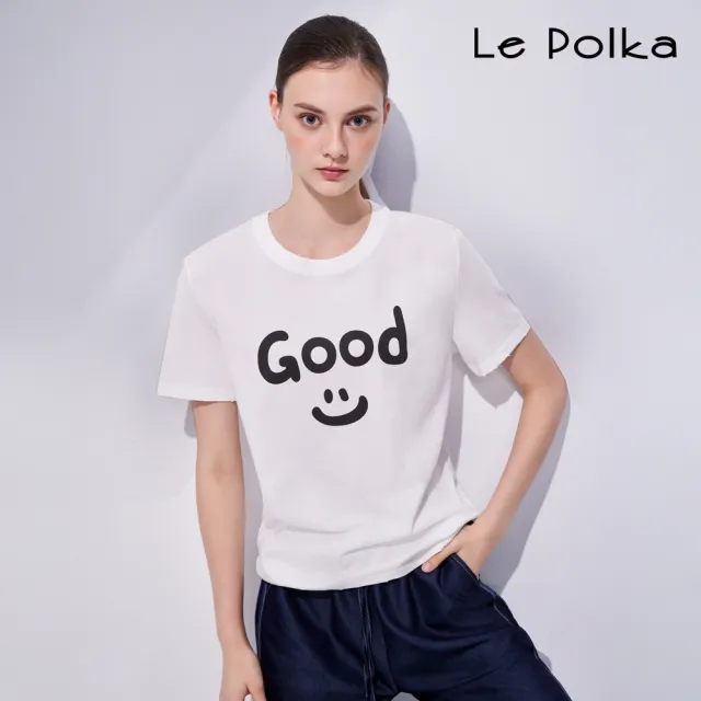 【Le Polka】好心情笑臉印花上衣-女