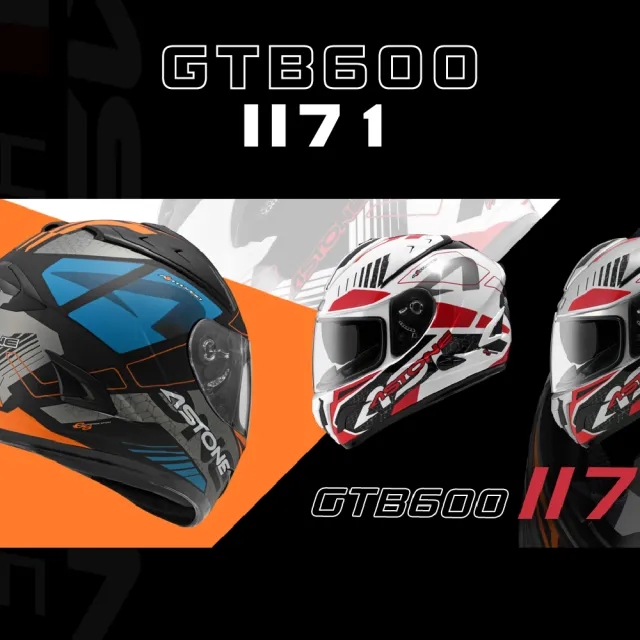 【ASTONE】官方直營-GTB600 II66 II71全罩式安全帽(平光黑/藍 白/紅 銀/紅 黑銀/灰紅)