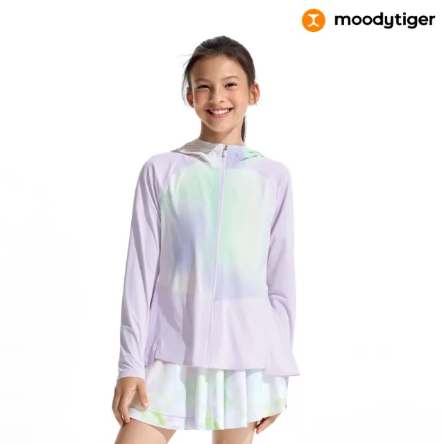 【moodytiger】女童BreezyAir漸變涼感冰皮上衣 淺芋紫粉- 原廠公司貨 童裝  防曬衣 透氣降溫
