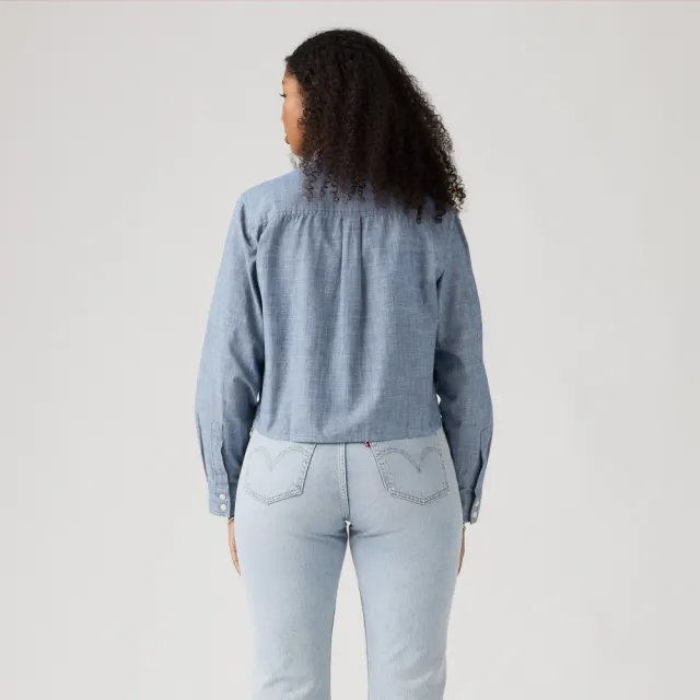 【LEVIS】Sullys 短版長袖襯衫 女生上衣 熱賣單品 0084X-0007