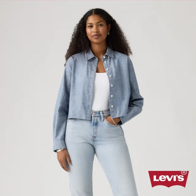 【LEVIS】Sullys 短版長袖襯衫 女生上衣 熱賣單品 0084X-0007