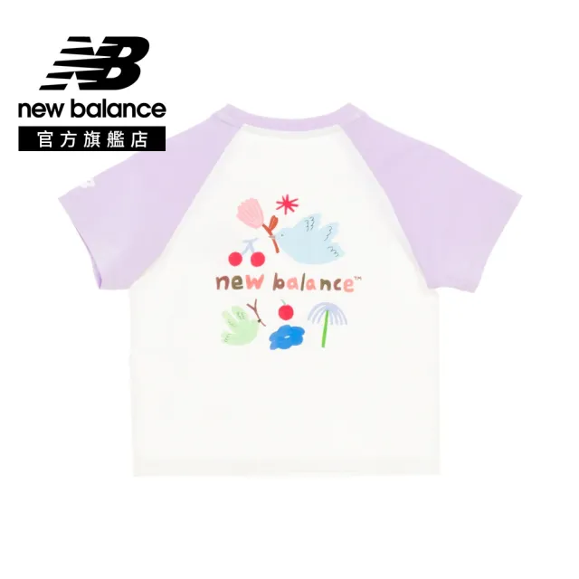 【NEW BALANCE】NB 童裝 拼接短袖上衣_7EG2V07TLAV_男童/女童_白紫色