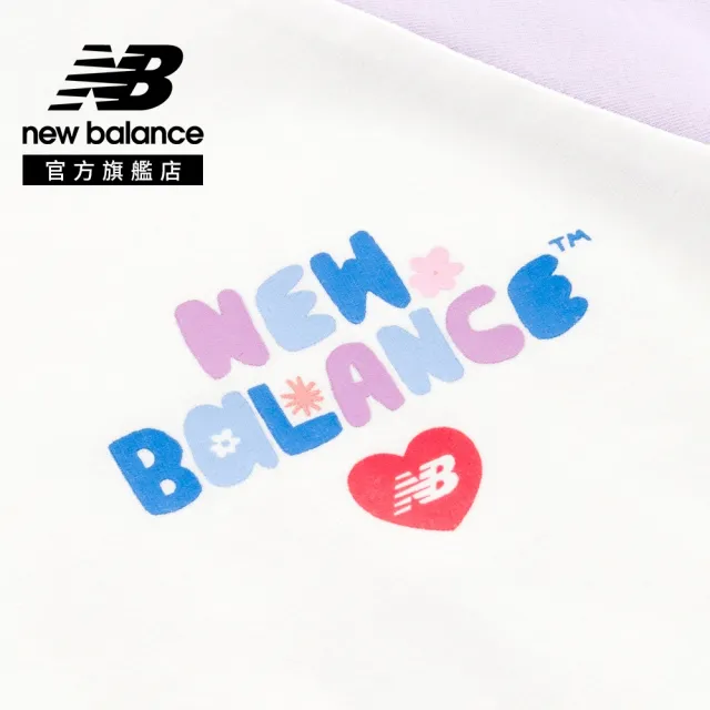 【NEW BALANCE】NB 童裝 拼接短袖上衣_7EG2V07TLAV_男童/女童_白紫色