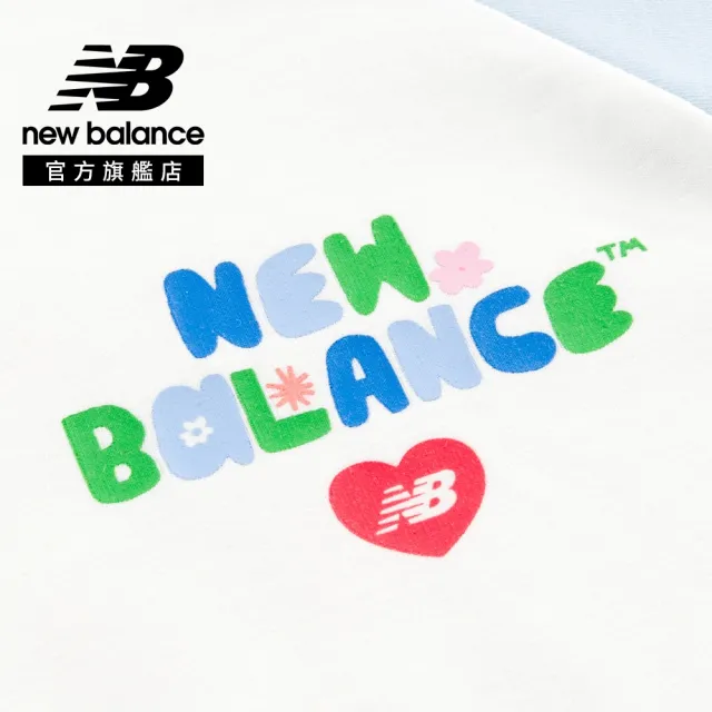 【NEW BALANCE】NB 童裝 拼接短袖上衣_7EG2V07TLBL_男童/女童_白淺藍色