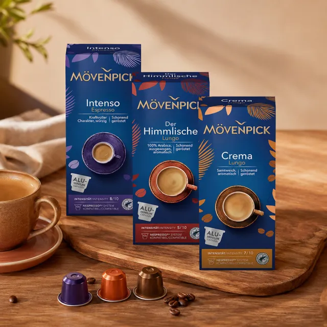 【Movenpick 莫凡彼】膠囊咖啡3盒組(10顆/盒;適用於Nespresso Original系列膠囊咖啡機)