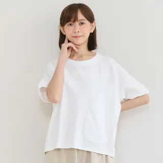 【a la sha】LOGO框繡花涼感棉T