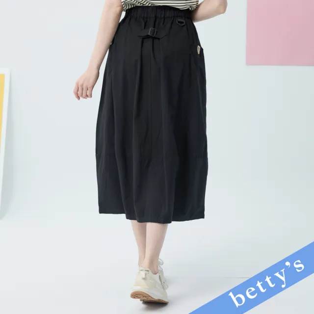 【betty’s 貝蒂思】酷酷腰帶剪裁口袋長裙(黑色)