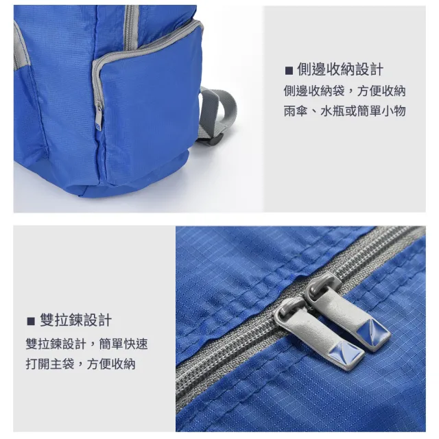 【Travel Blue 藍旅】雙11 Travel Blue 收納袋 輕便型摺疊背包黑色 TB065 1入 車麗屋