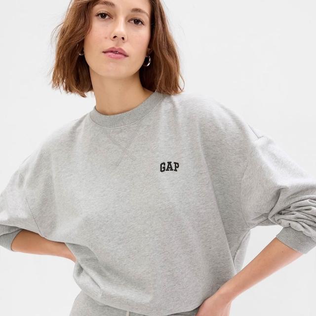 【GAP】迷你 Gap Logo 大學T-淺麻灰(476351)