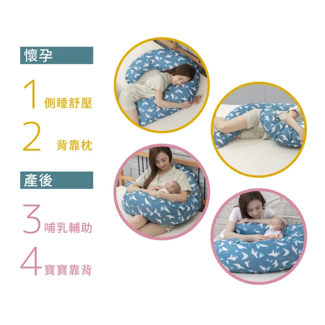 【Fuddo 福朵】(加長版) 多功能孕婦側睡舒眠枕  3M吸濕排汗專利(防溢奶枕/抬腿枕/哺乳枕)