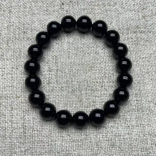 【佰財水晶珠寶】10mm天然高品質黑碧璽手串