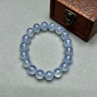 【佰財水晶珠寶】10mm天然高品質透體海藍寶手串