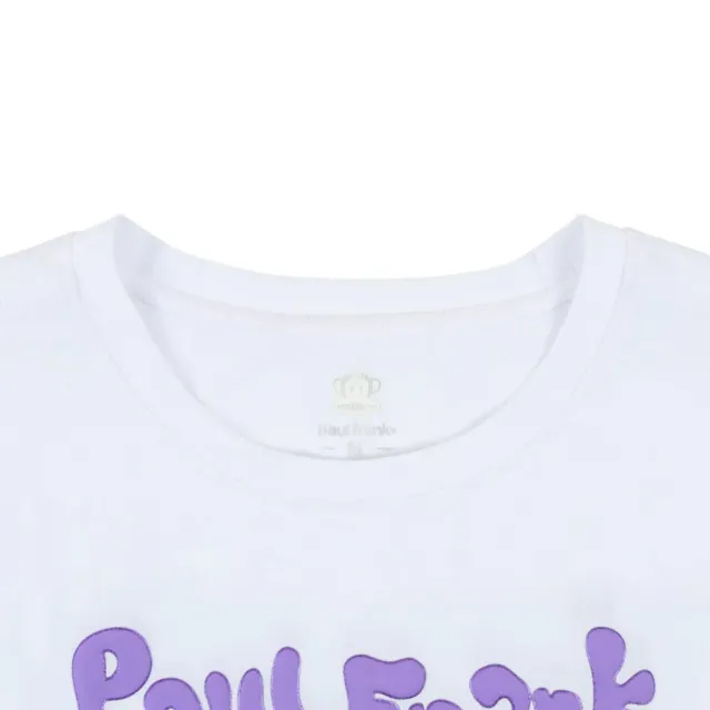 【Paul Frank 大嘴猴】女 T恤 上衣 休閒短袖 短版冰淇淋T 白(P6221005-00)