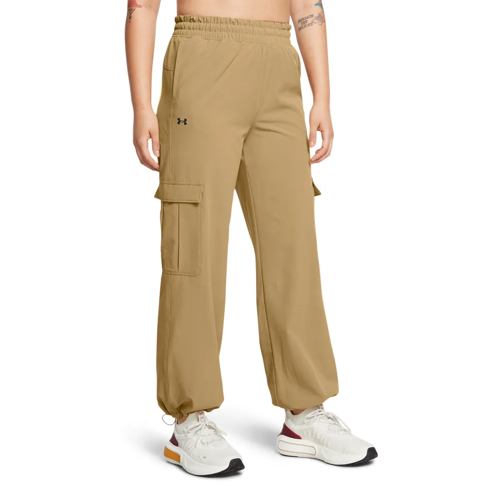 【UNDER ARMOUR】UA 女 Armoursport Woven Cargo長褲_1382696-263(卡其色)