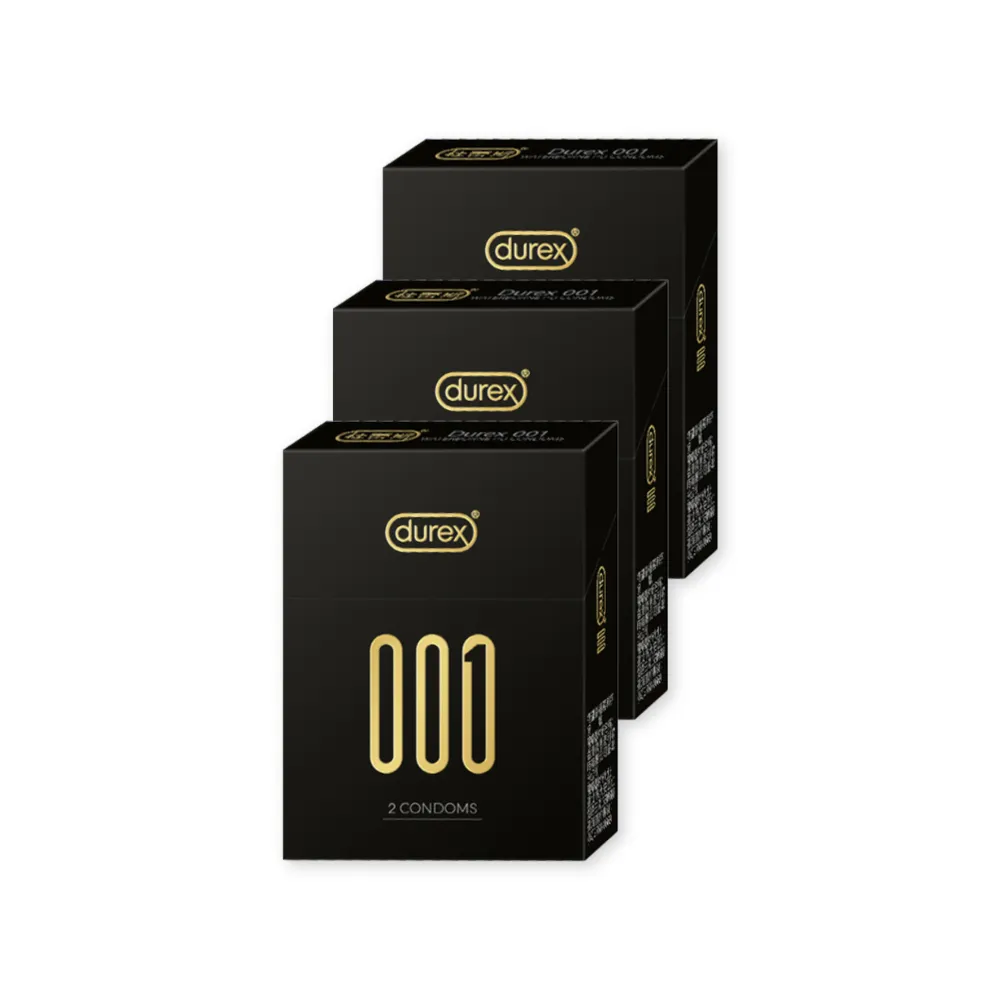 【Durex 杜蕾斯】001水性聚氨脂PU保險套2入x3(共6入-避孕套/衛生套/001系列)
