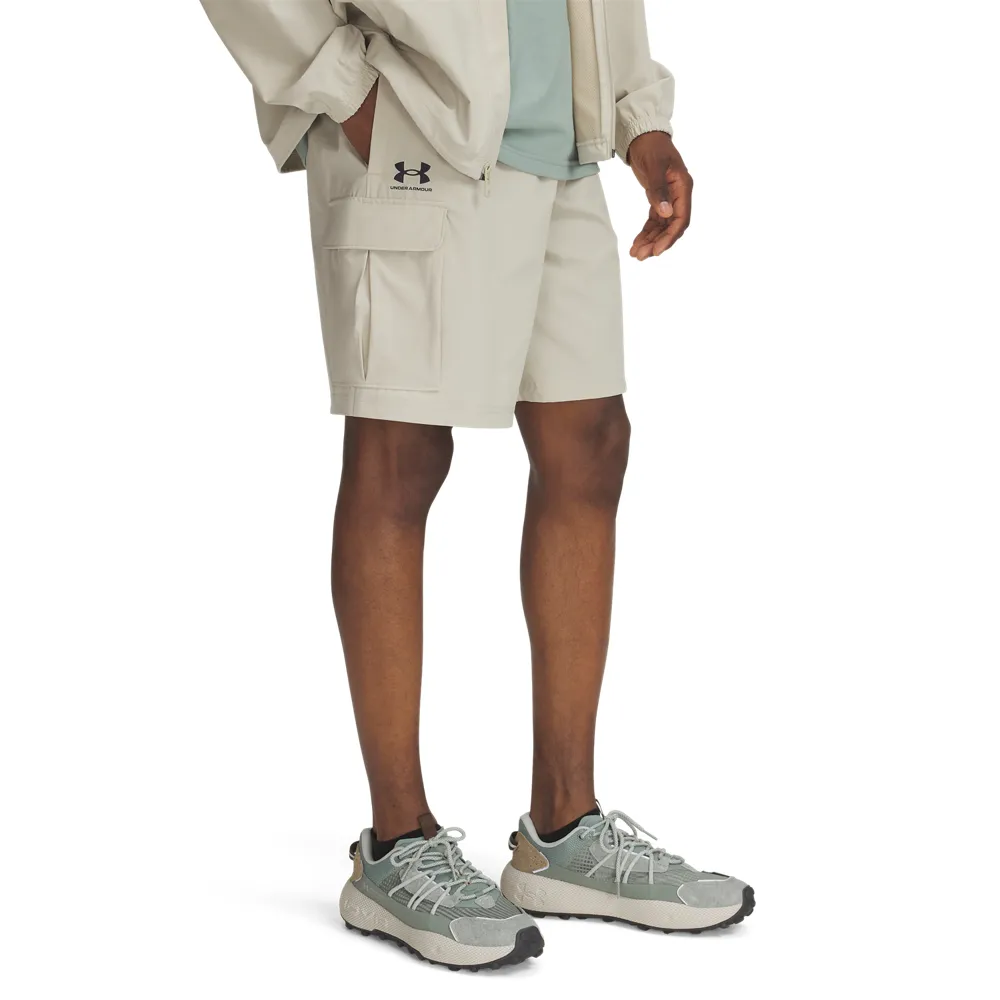 【UNDER ARMOUR】UA 男 Vibe Woven Cargo 短褲_1386560-289(米白色)