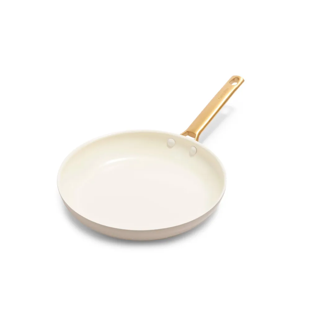 【GreenPan】鑽石陶瓷塗層不沾平煎鍋 PADOVA 24cm 奶茶棕(不含蓋/不挑爐具/不沾鍋/陶瓷/洗碗機適用)