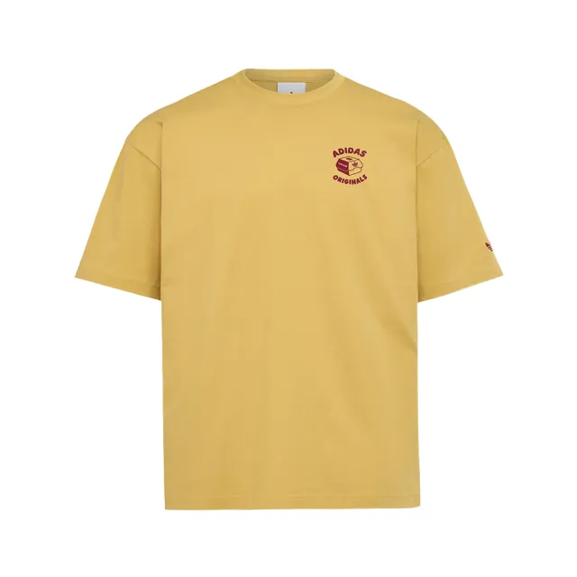 【adidas 愛迪達】Food Gfx Tee SS 男款 女款 黃色 寬鬆 棉質 T恤 運動 休閒 短袖 LC6472