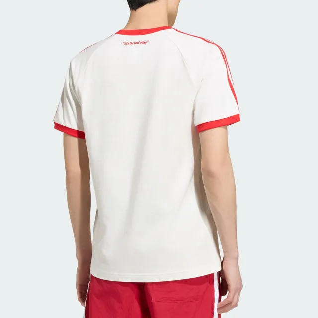 【adidas 愛迪達】Cc Cali Tee 男款 白紅色 可口可樂 聯名 印花 T恤 運動 休閒 短袖 KY2114