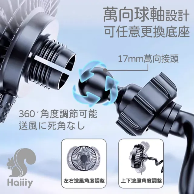 Haiiiy 360°全角度靜音涼感杯架扇 車用杯架扇｜手持風扇｜充電風扇｜電風扇｜風扇