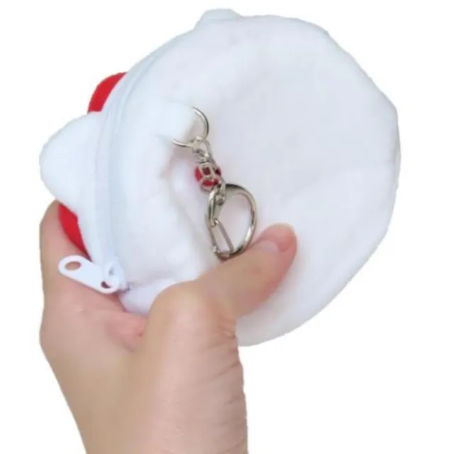 【小禮堂】Sanrio 三麗鷗 Hello Kitty 絨毛造型零錢包吊飾 大臉款