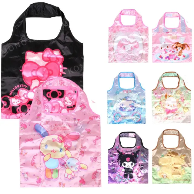 【小禮堂】Sanrio 三麗鷗 摺疊環保購物袋 Kitty 花小兔 美樂蒂 大耳狗