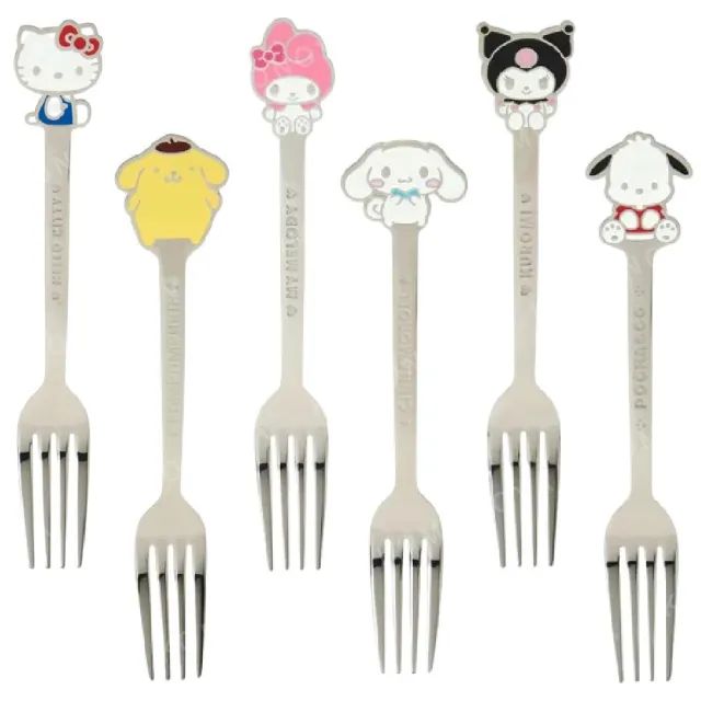 【小禮堂】Sanrio 三麗鷗 不鏽鋼造型叉子 角色款 Kitty 美樂蒂 布丁狗 酷洛米