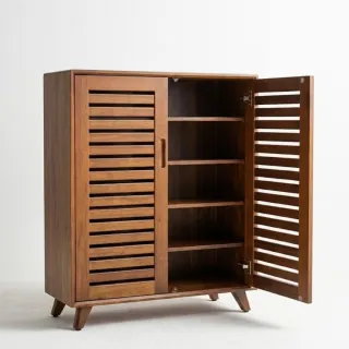 【Mahogany 瑪荷尼家具】免組裝 85X35X105 米蘭85鞋櫃NCD 全原木桃花心木 鞋櫃 M1-AT61
