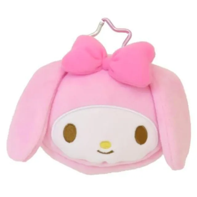 【小禮堂】Sanrio 三麗鷗 美樂蒂 絨毛造型化妝包 大臉款