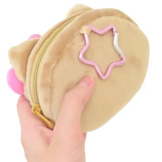 【小禮堂】Sanrio 三麗鷗 Hello Kitty 絨毛造型化妝包 曬黑款