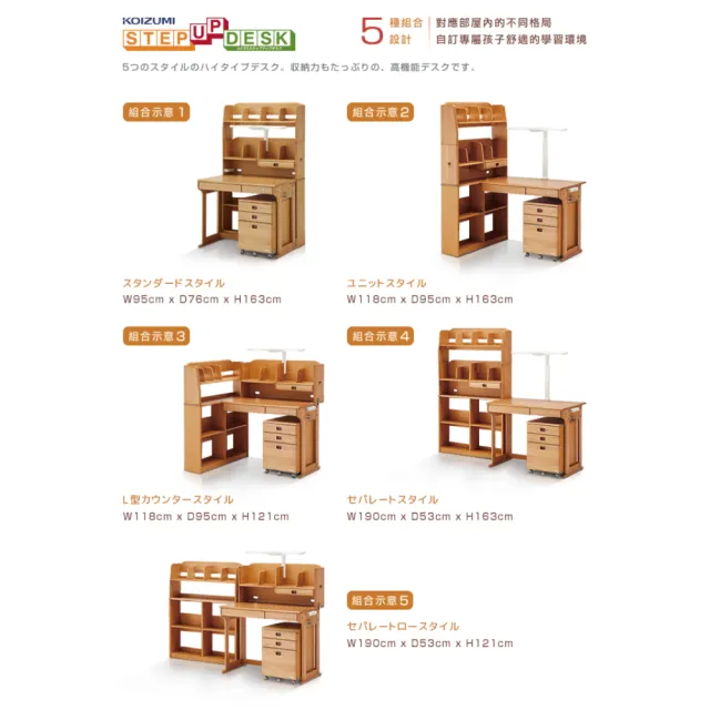 【KOIZUMI】Woody兒童成長實木書桌組ODM-822(成長書桌組)